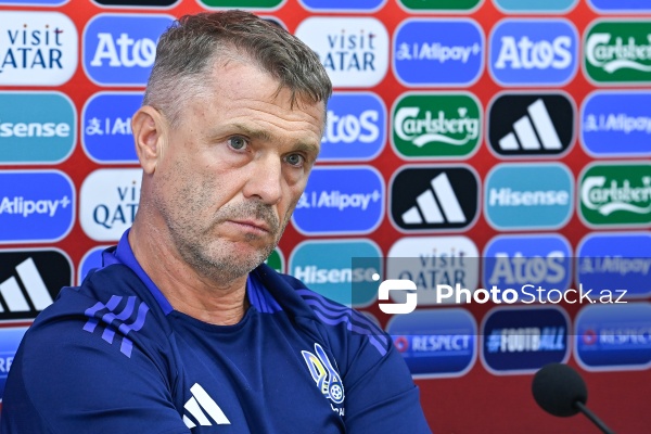 Ukrayna millisinin baş məşqçisi Sergey Rebrovun mətbuat konfransı