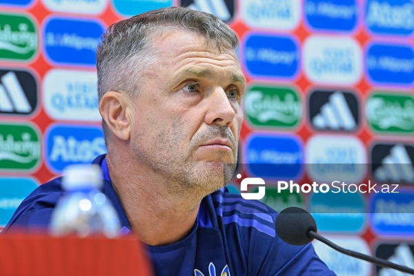 Ukrayna millisinin baş məşqçisi Sergey Rebrovun mətbuat konfransı