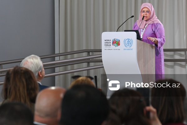 Maymuna Möhd Şərif - "Şəhərsalmada iqlim hədəflərinə nail olmaq üçün Strateji Ətraf Mühitin Qiymətləndirilməsi vasitə kimi" mövzusunda sessiyada