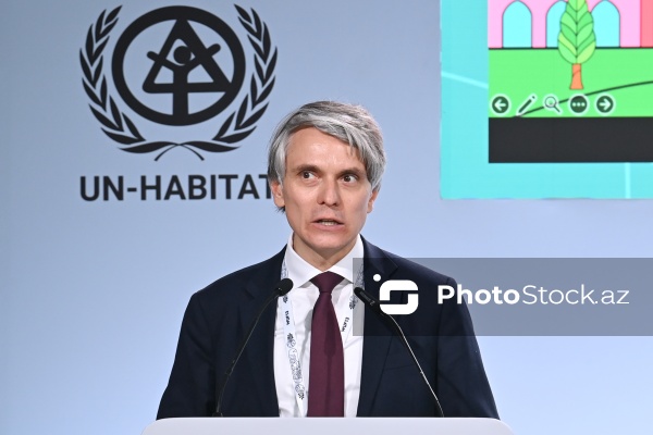 Dmitri Mariyasin - "Şəhərsalmada iqlim hədəflərinə nail olmaq üçün Strateji Ətraf Mühitin Qiymətləndirilməsi vasitə kimi" mövzusunda sessiyada