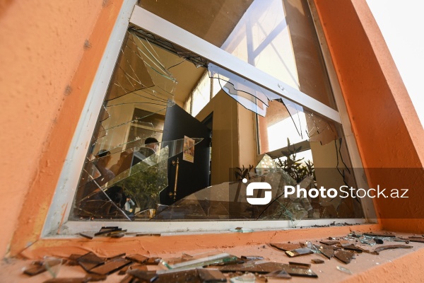 Yasamaldakı binada baş verən yanğından son görüntülər