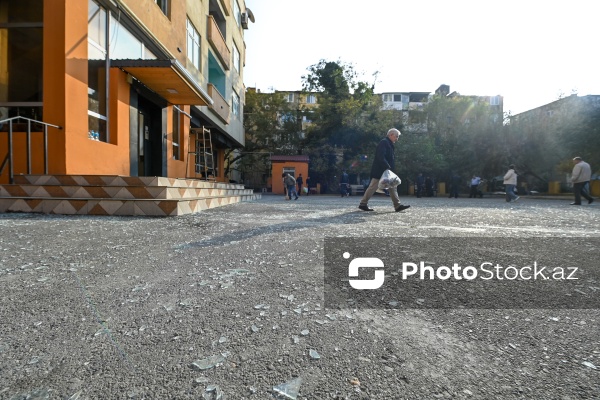 Yasamaldakı binada baş verən yanğından son görüntülər