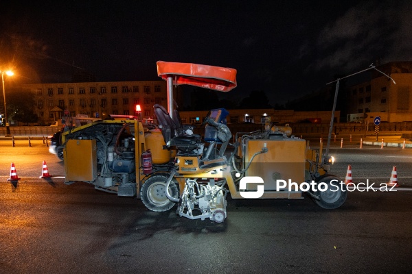 Küçə və prospektlərdə yol nişanlanma xətlərinin çəkilməsi və yenilənməsi