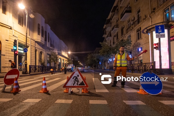 Küçə və prospektlərdə yol nişanlanma xətlərinin çəkilməsi və yenilənməsi
